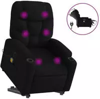 vidaXL Elektrischer Massagesessel mit Aufstehhilfe Schwarz Stoff