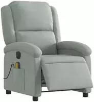 vidaXL Massagesessel Elektrisch Hellgrau Samt