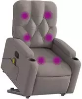 vidaXL Massagesessel mit Aufstehhilfe Taupe Stoff