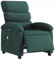 vidaXL Massagesessel Elektrisch Dunkelgr&uuml;n Stoff