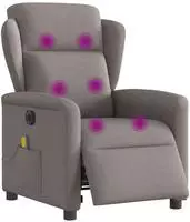vidaXL Massagesessel Elektrisch Taupe Stoff