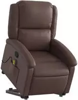 vidaXL Massagesessel mit Aufstehhilfe Braun Kunstleder