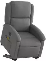 vidaXL Elektrischer Massagesessel mit Aufstehhilfe Dunkelgrau Stoff