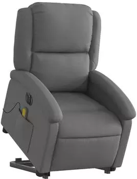 vidaXL Elektrischer Massagesessel mit Aufstehhilfe, dunkelgrau, Stoff (3204201)