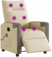 vidaXL Massagesessel Elektrisch Creme Stoff