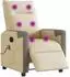 vidaXL Massagesessel elektrisch, Stoff, creme (3324088)