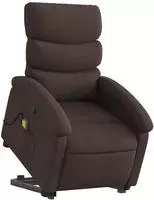 vidaXL Massagesessel mit Aufstehhilfe Dunkelbraun Stoff