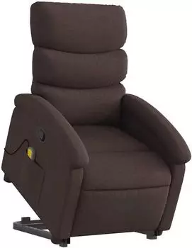 vidaXL Massagesessel mit Aufstehhilfe, dunkelbraun, Stoff (3203995)