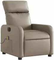 vidaXL Massagesessel Elektrisch Cappuccino-Braun Kunstleder