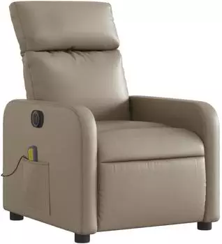 vidaXL Massagesessel elektrisch, cappuccino-braun, Kunstleder (3206748)