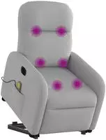 vidaXL Massagesessel mit Aufstehhilfe Elektrisch Wolkengrau Stoff