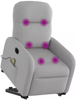 vidaXL Massagesessel mit Aufstehhilfe Elektrisch Stoff (3303011)