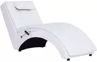 vidaXL Massage Chaiselongue mit Kissen Wei&szlig; Kunstleder