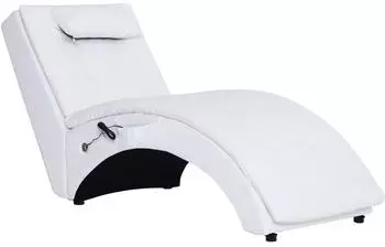 vidaXL Massage-Chaiselongue mit Kissen, Kunstleder, wei&szlig; (281345)
