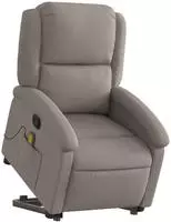 vidaXL Massagesessel mit Aufstehhilfe Taupe Stoff