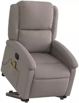 vidaXL Massagesessel mit Aufstehhilfe, taupe, Stoff (3204184)