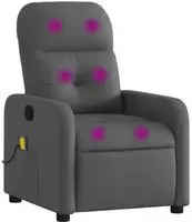 vidaXL Massage-Relaxsessel, Stoff, Dunkelgrau