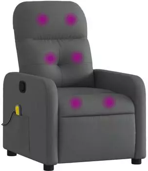 vidaXL Massage-Relaxsessel, Stoff, dunkelgrau (3206936)