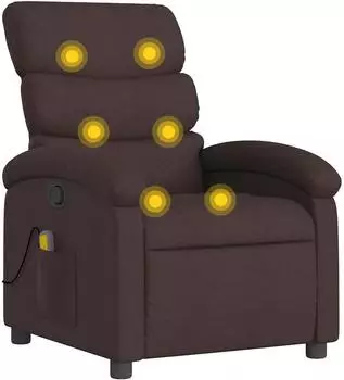 vidaXL Massagesessel Stoff, verstellbar, dunkelbraun (371706)