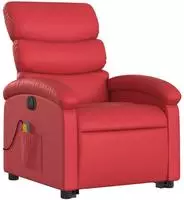 vidaXL Massagesessel mit Aufstehhilfe Elektrisch Rot Kunstleder