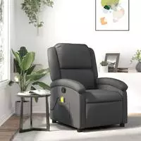vidaXL Massagesessel Relaxsessel Echtleder Grau