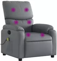 vidaXL Massagesessel Relaxsessel Grau Kunstleder