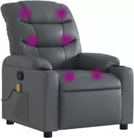 vidaXL Massagesessel Relaxsessel Grau Kunstleder