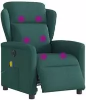 vidaXL Massagesessel Elektrisch Dunkelgr&uuml;n Stoff