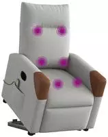 vidaXL Massagesessel mit Aufstehhilfe Elektrisch Wolkengrau Stoff