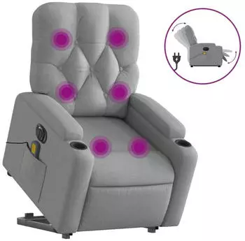 vidaXL Elektrischer Massagesessel mit Aufstehhilfe Stoff (3204746)