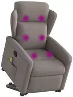 vidaXL Massagesessel mit Aufstehhilfe Taupe Stoff