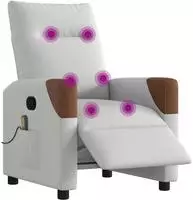 vidaXL Massagesessel Elektrisch Wolkengrau Stoff