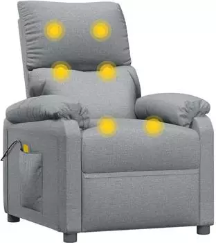 vidaXL Massagesessel Stoff, hellgrau (348469)