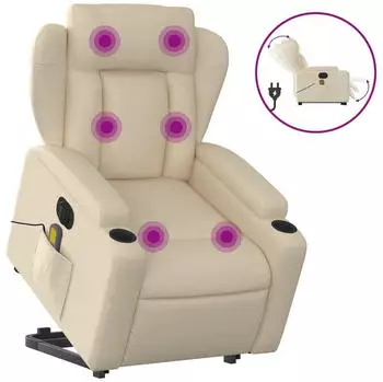 vidaXL Elektrischer Massagesessel mit Aufstehhilfe Stoff (3204527)