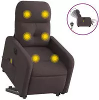 Elektrischer Massagesessel Mit Aufstehhilfe Dunkelbraun Stoff Vidaxl 451999
