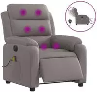 vidaXL Massagesessel Elektrisch Taupe Stoff