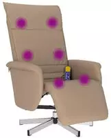 vidaXL Massagesessel mit Fu&szlig;teil Cappuccino-Braun Kunstleder