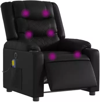 vidaXL Massagesessel elektrisch, schwarz, Kunstleder (3206547)