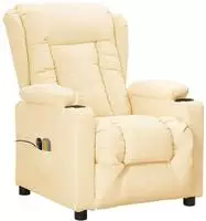 vidaXL Massagesessel Elektrisch Creme Kunstleder