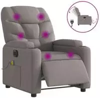vidaXL Massagesessel Elektrisch Taupe Stoff
