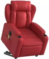 vidaXL Massagesessel mit Aufstehhilfe Elektrisch Rot Kunstleder