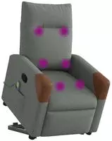 vidaXL Massagesessel mit Aufstehhilfe Dunkelgrau Stoff