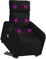 vidaXL Massagesessel mit Aufstehhilfe Schwarz Stoff