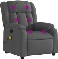 vidaXL Massage-Relaxsessel, Stoff, Dunkelgrau