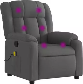 vidaXL Massage-Relaxsessel, Stoff, dunkelgrau (3206253)