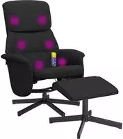 vidaXL Massagesessel mit Fu&szlig;hocker Schwarz Stoff