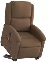 vidaXL Elektrischer Massagesessel mit Aufstehhilfe Braun Stoff