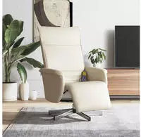 vidaXL Massagesessel mit Fu&szlig;teil Creme Kunstleder