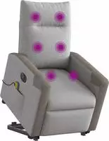 vidaXL Massagesessel mit Aufstehhilfe Elektrisch Wolkengrau Stoff
