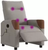 vidaXL Massagesessel Elektrisch Taupe Stoff